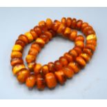 An Amber Coloured Bead Necklace