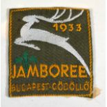 A Scrap Album relating to the 1933 Scout Jamboree to include photographs, cloth badges, a Hitler