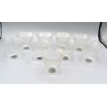 A Collection of Nine Lalique Pavot Pattern Glass Tumblers