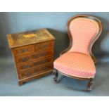 A 20th Century Mahogany Inlaid Straight Front Chest of two short and three long drawers together