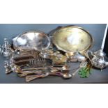 A Collection of Silver Plated Items to include entree dishes, a spirit kettle and other items