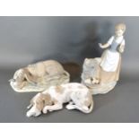 A Nao Porcelain Model Of A Girl together with a Nao porcelain model of a dog and another similar