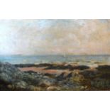 Charles James Fox 'From Barry Island' oil on canvas, signed, 40 x 60 cms