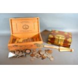 A Collection Of Habana Cigars in Box together with a Chinese brass mounted work box, a mother of