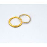 A 22ct. Gold Wedding Band together with another 22ct. gold wedding band, 4.8 gms