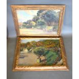 I. Boucherat 'Luxembourg Gardens, Paris' a pair of oil on canvas, 32 x 45 cms, signed