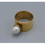 A 9ct gold pearl set ring, 8.3 grams, ring size M