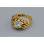 An 18ct gold solitaire diamond ring, approximately 1.25ct, 5.2 grams, ring size L