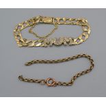 A 9ct Gold Linked Bracelet, together with another 9ct gold bracelet 10g