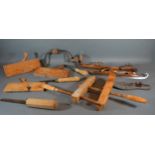 A Collection of Moulding Planes, Woodworking Tools and a collection of kitchenalia