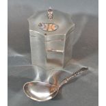 An Edwardian Silver Tea Canister of octagonal form, Birmingham 1908 retailed by Mappin & Webb