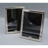 A pair of 925 silver photograph frames of rectangular form, 20cms X 15cms