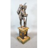 A 19th Century Patinated Bronze Figure raised upon a gilt metal mounted plinth bearing signature