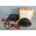 A Bowler hat by Herbert Johnson, New Bond Street, London in box together with another bowler hat