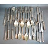 An 800 Mark Silver Canteen of Cutlery comprising eight forks, seven spoons together with another 800