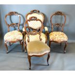 A 19th Century French Salon Suite comprising an open armchair and three matching side chairs