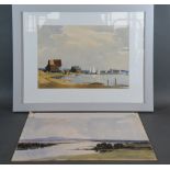 Edward Wesson 'Walberswick' watercolour signed 20 x 29 cms together with another similar by the same