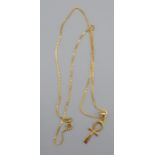 An 18ct Gold Neck Chain with yellow metal cross pendant 4.8g