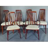 Koefoeds Hornslet, a set of six Danish hardwood dining chairs comrising two arms and four singles,