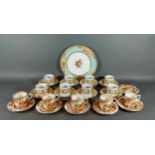 Five Royal Crown Derby coffee cups woth six saucers together with another coffee service and a