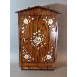 A Rosewood and Mother Of Pearl inlaid key box, 37cms x 21cms