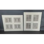 Thomas Langley, a set of four architectural engravings, 19cm by 24cm, together with a similar set of