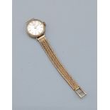 A 9ct gold cased ladies wristwatch by Avia with 9ct gold part strap, 7 grams excluding movement