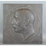 A Patinated Bronze Plaque 'Head Study Of Max Gutkind' 1924 Brunswig' 31.5 cms square