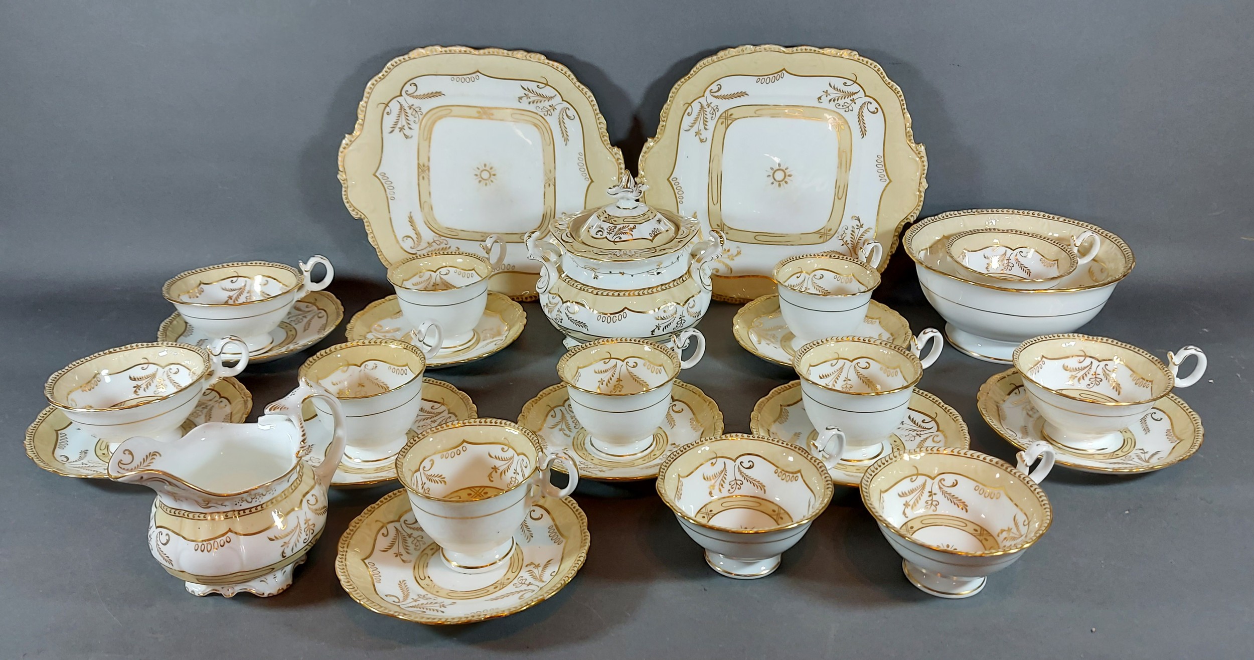 A 19th Century English tea service with gilded decoration