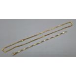 A 9ct gold linked neck chain together with a similar 9ct gold bracelet, 14 grams