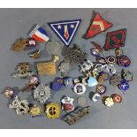 A Collections of Military Cap Badges and Cloth Badges, together with other similar badges