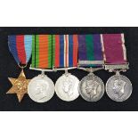 A second world war medal group of five to include a 39-45 star, defence medal, 39-45 war medal,