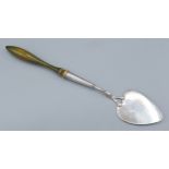 A George III silver cheese spade by Peter and Ann Bateman, with turned handle, London 1795, 21cms