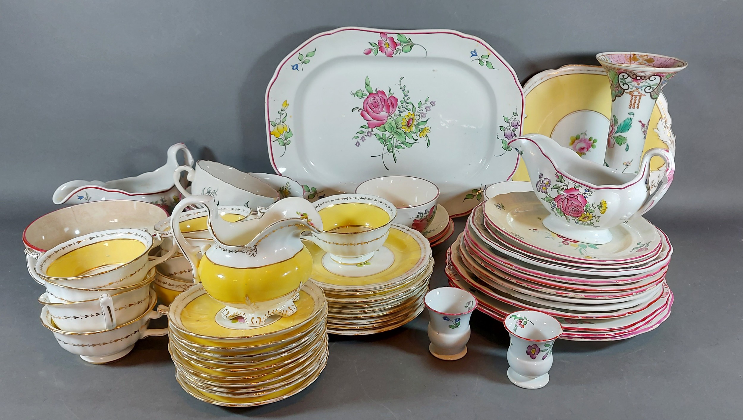 A Copeland Spode part dinner service together with a 19th Century tea service, other dinner ware and