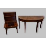 A 19th century mahogany side table together with a mahogany childs writing desk