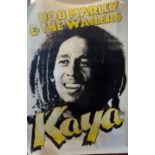 An original advertising poster for Bob Marley and The Wailers Kaya, printed in England, 152cms by