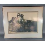Malcolm G Childers, Amid The Beams and Rust of Days Gone By, engraving, 36cms by 50cms, together