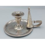 A George III silver chamberstick with snuffer, London 1802 makers mark Timothy Renou, 9ozs