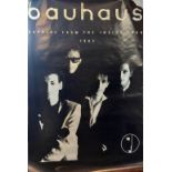 An original advertising poster for Bauhaus Burning From The Inside Tour 1983, printed in England,