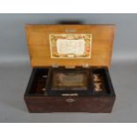 A 19th Century Swiss music box by Leopold Drabsch, with painted case and playing six airs, 18cms