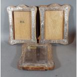 A pair of Chester silver rectangular photograph frames together with a Birmingham silver