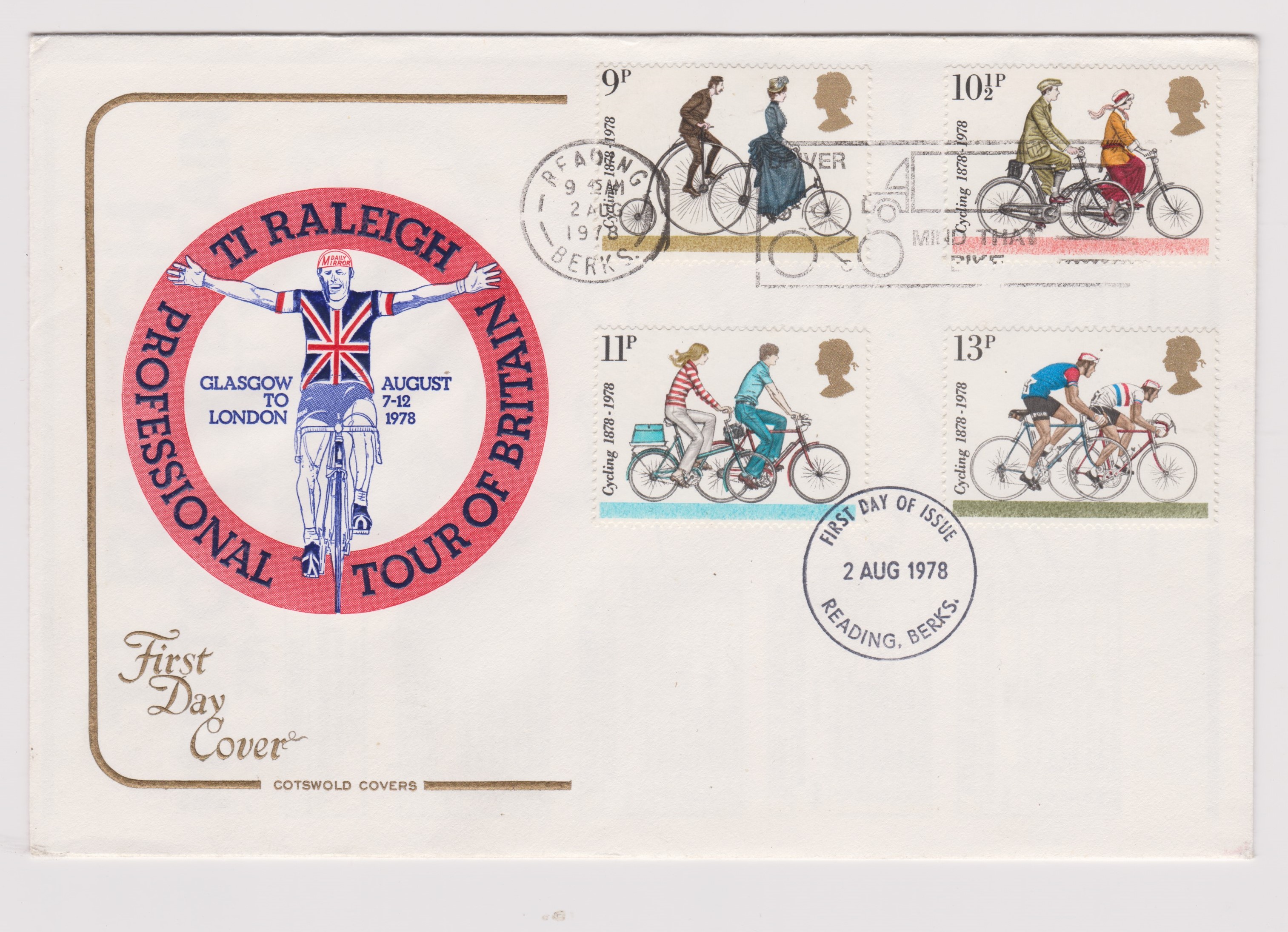 Great Britain 1978 (2 August) - Cycling Centenary set on T1 Raleigh Tour of Britain Cotswold FDC,