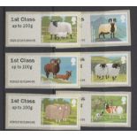 Great Britain Post and Go 2011 British Farm Animals 1st Series u/m set of 6 FS27 Type II