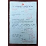 Jersey 1941 -Red Cross message form, used Birmingham to St Peters, Jersey, Censer Land Stamps