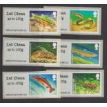 Great Britain Post and Go 2013 Freshwater Life FS71-FS76 u/m set of 6 1st class up to 100g Type II