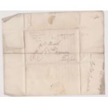 Lancashire 1809 Entire to Ripponden with good Rochdale/185 Mileage mark, BCC 'LA' 1009 (used 1809-