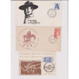 Brazil Scouting Covers 1954 San Paulo, 1965 Indaba and 1973 116th Anniversary of Baden-Powell. (3)