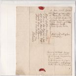 London 1716 - letter to Le Nave Dining his 'Garter', 18th December, trip to Hanover. The letter is