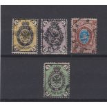 Russia 1864-65 definitives S.G. 12, 14-15 used and 1866 definitive S.G. 19 used 3k