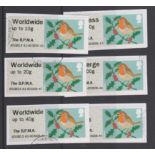 Great Britain Post and Go 2013 Christmas Robin F.U. set of 6 inscribed The B.P.M.A on FS51a-FS56a
